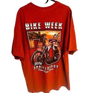 Daytona Beach Bike Week Shirt 2016 Mens Size 2XL 75th Anniversary Black TEE